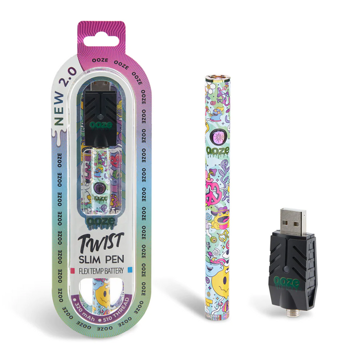 Ooze Twist 2.0 Slim Vape Cart Pen Battery 510 Thread Battery Ooze Chroma