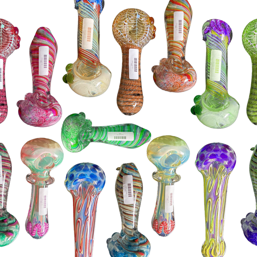 Glass Pipes - Assorted 5" Hand Pipes Glass Pipes Glass Pipes Assorted Color  
