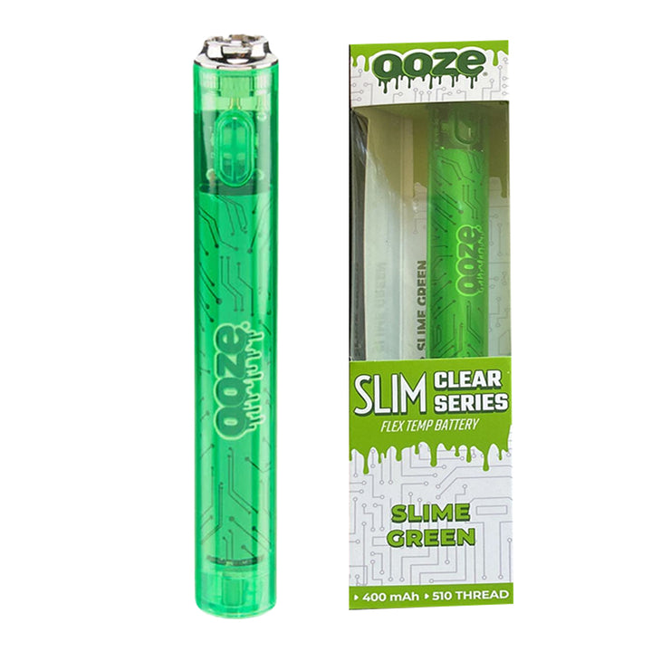 Ooze Slim Clear Series 510 Thread Vape Cart Pen Battery 510 Thread Battery Ooze Slime Green