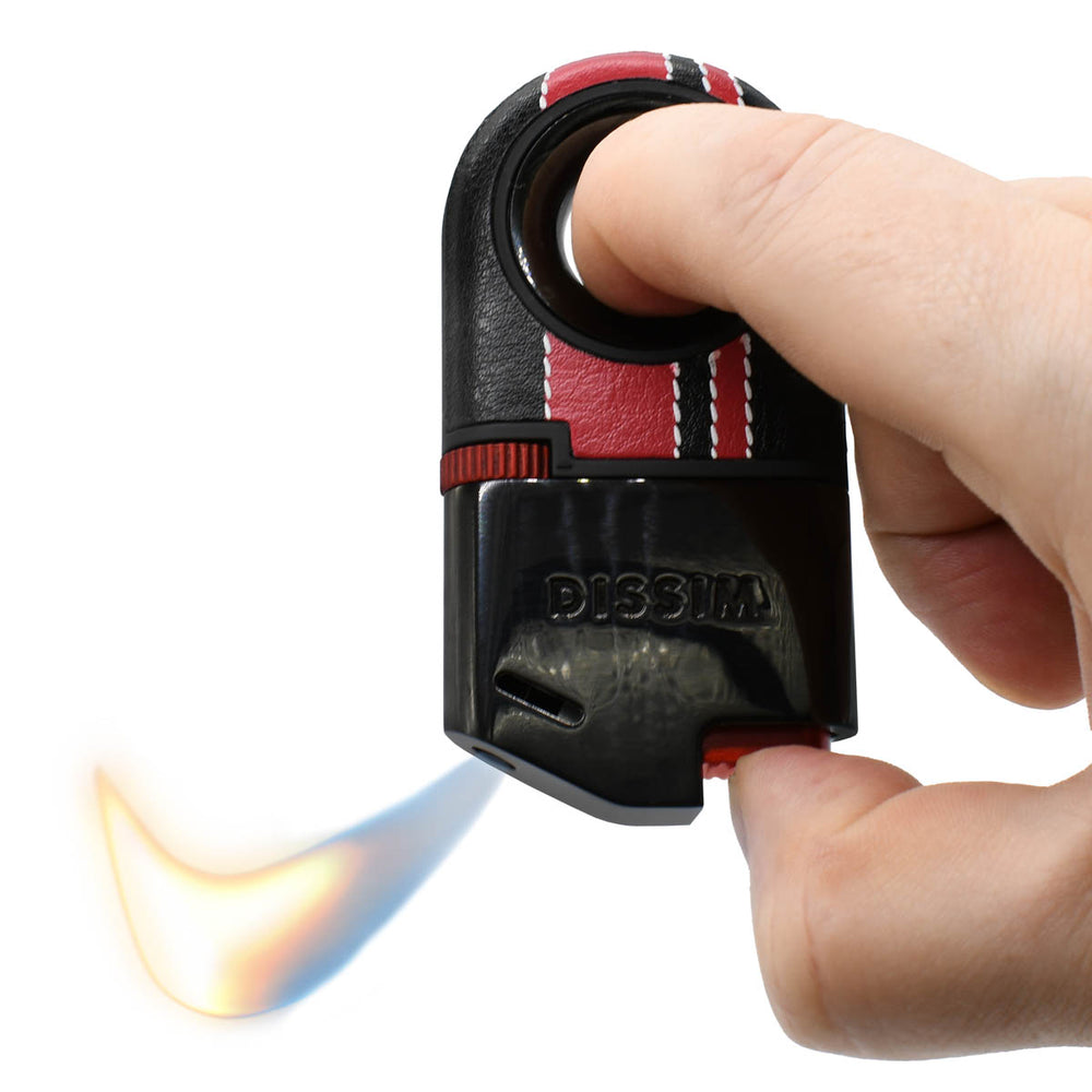 Dissim Turismo-Luxe Limited Edition Racing Series Soft Flame Pipe Lighter Lighters Dissim Black / Red Race Stripes