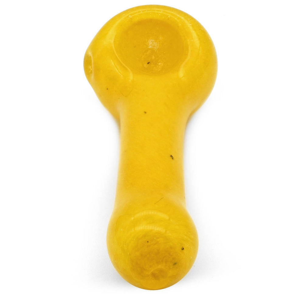 Glass Spoon Pipe - Solid Yellow Glass Pipes Vapebatt