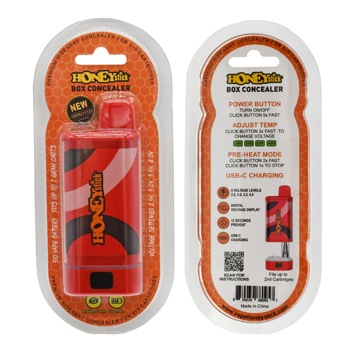 HoneyStick BOX Concealer 510 Thread Vape Cartridge Battery