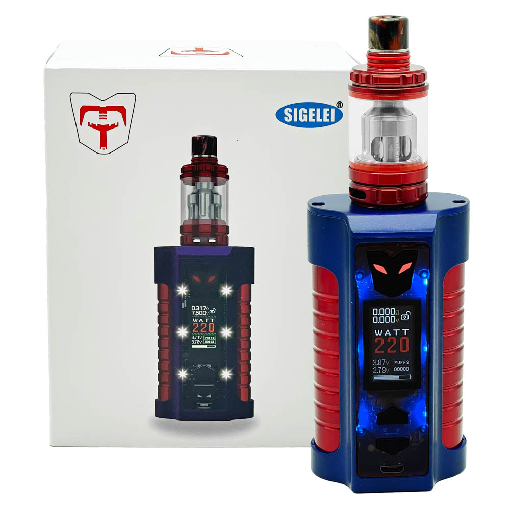 Sigelei MT 220W TC Box MOD Vape Kit for E-Liquid Vape Mod Segelei Purple & Red