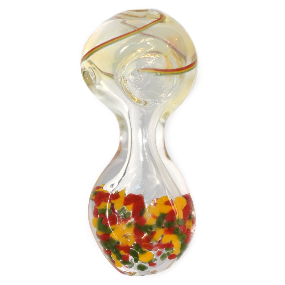 Glass Spoon Pipe - Rasta Rainbow Glass Pipes Vapebatt