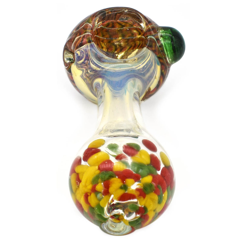 Glass Spoon Pipe - Rasta Snake Style Design Glass Pipes Vapebatt