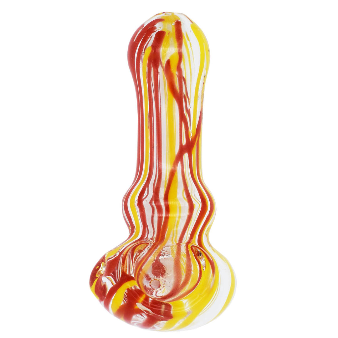 Small Glass Spoon Pipe - Fire Lines Glass Pipes Vapebatt