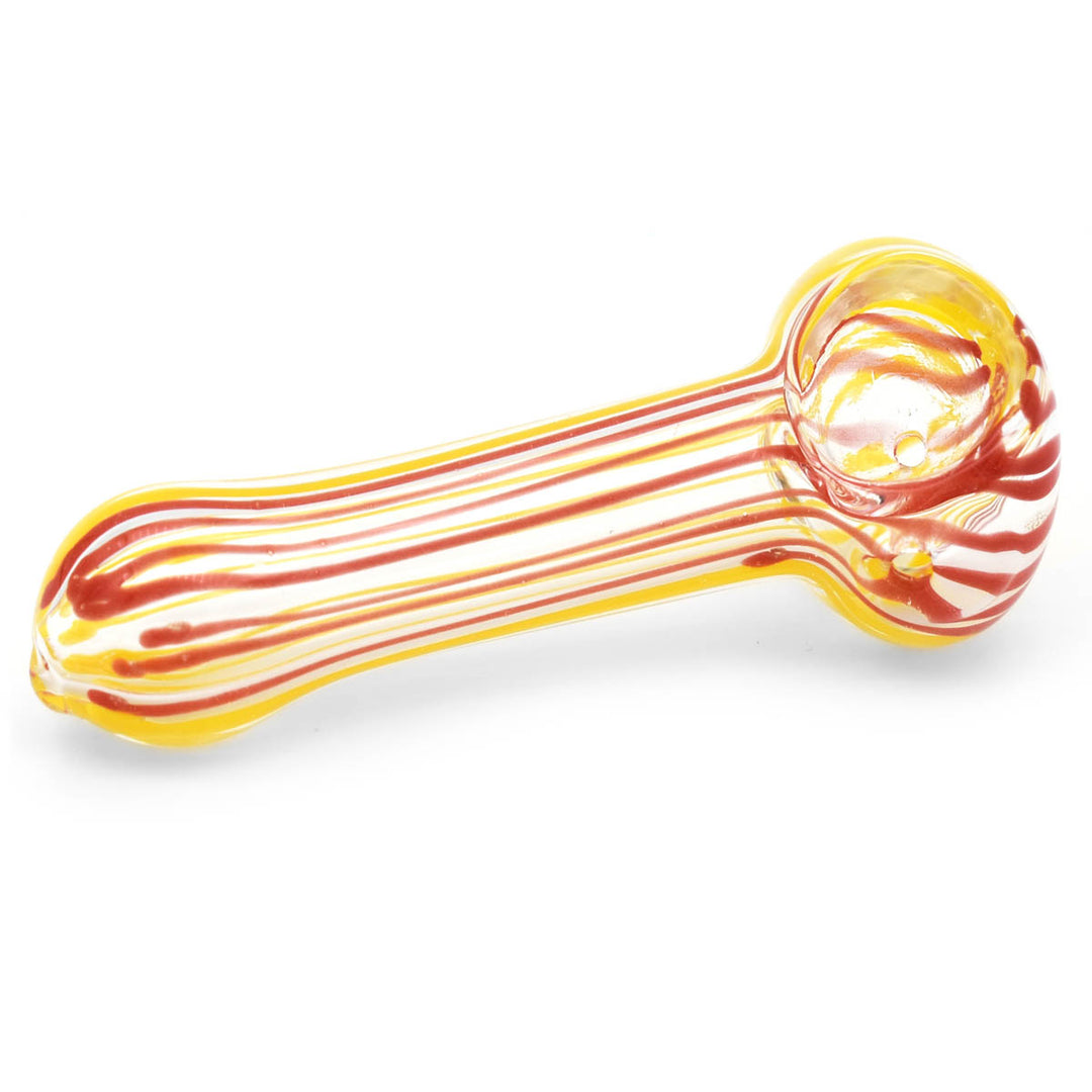 Spoon Glass Pipe w/ Red Stripes Glass Pipes Vapebatt