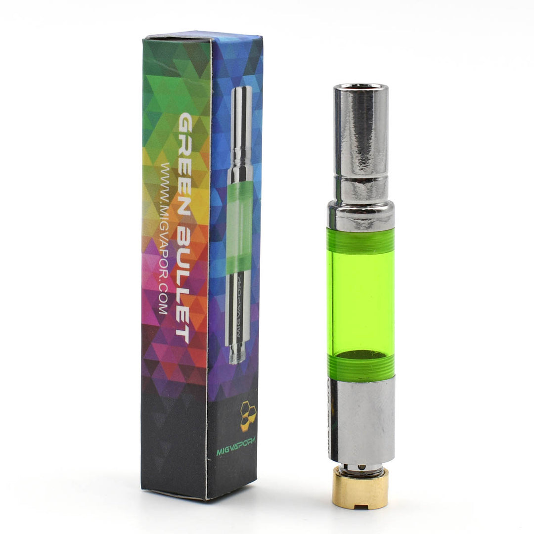 Mig Vapor Green Bullet 510 Thread Wax Vape Cart - 1 ml Vape Cartridge Mig Vapor   