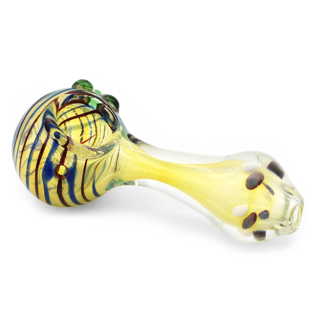 Glass Spoon Pipe - Psychedelic Stripes Glass Pipes Vapebatt