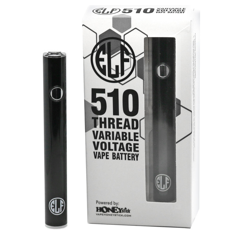 Honeystick ELF 510 Thread Vape Cart Pen Battery  Honeystick BLACK