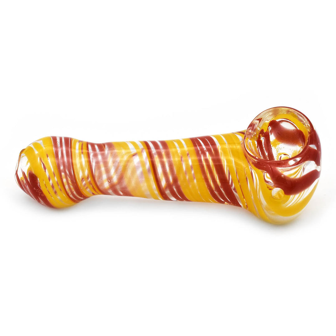 Glass Hand Pipe - Fire Swirl Glass Pipes Vapebatt