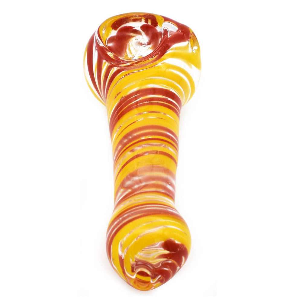 Glass Hand Pipe - Fire Swirl Glass Pipes Vapebatt