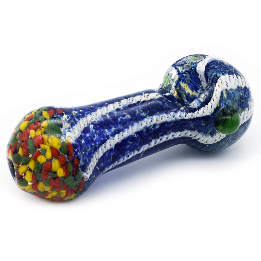 Glass Spoon Pipe - Rasta Wave Glass Pipes Vapebatt