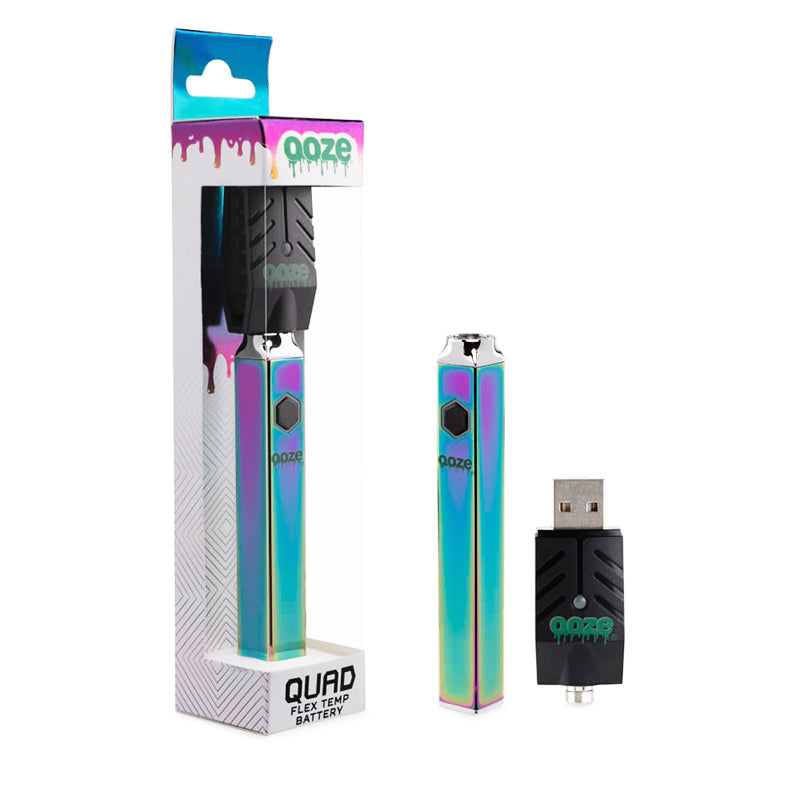 Ooze Quad Flex Temp 510 Thread Vape Pen  Ooze Rainbow