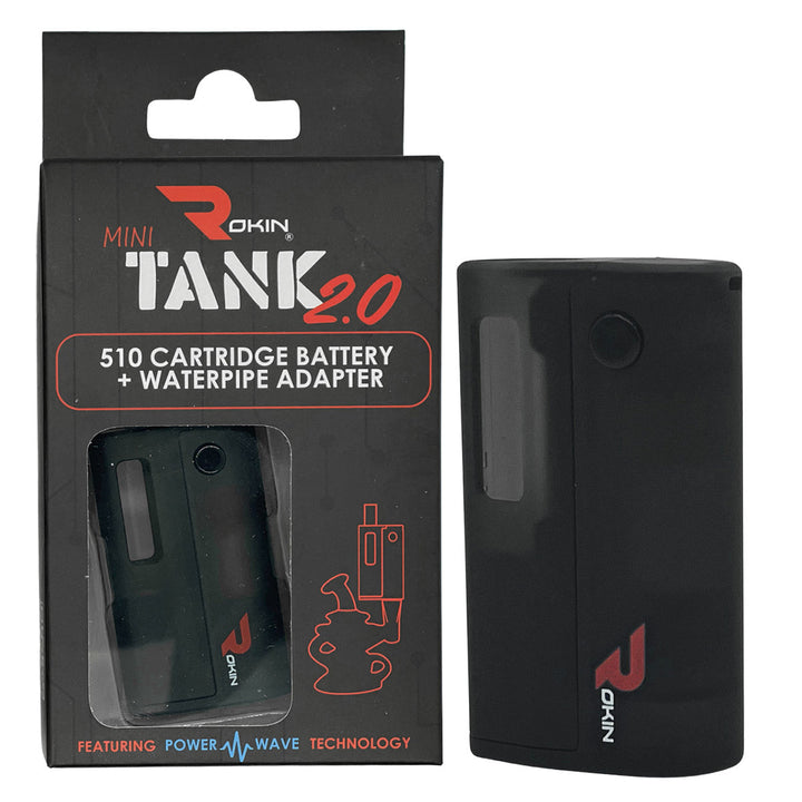 Rokin Mini Tank 2.0 - A 510 Thread Oil Vape Cart Battery & Water Pipe Adapter Cartridge Battery Rokin Black