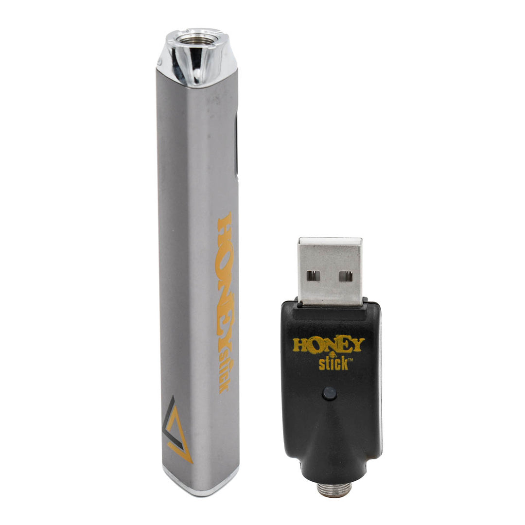 Honeystick Trigon 510 Thread Vape Cart Pen Battery  Honeystick Silver