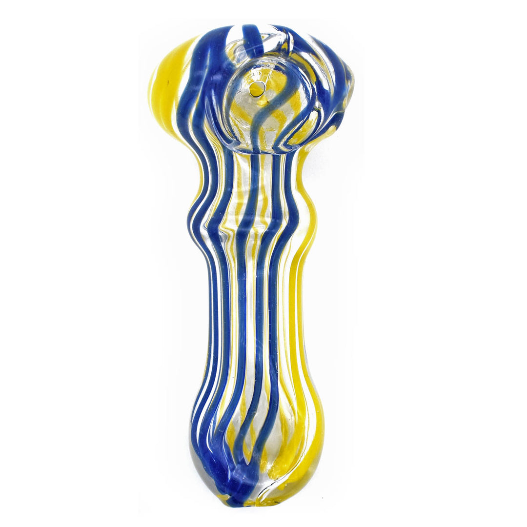 Small Glass Spoon Pipe - Electric Lines Glass Pipes Vapebatt