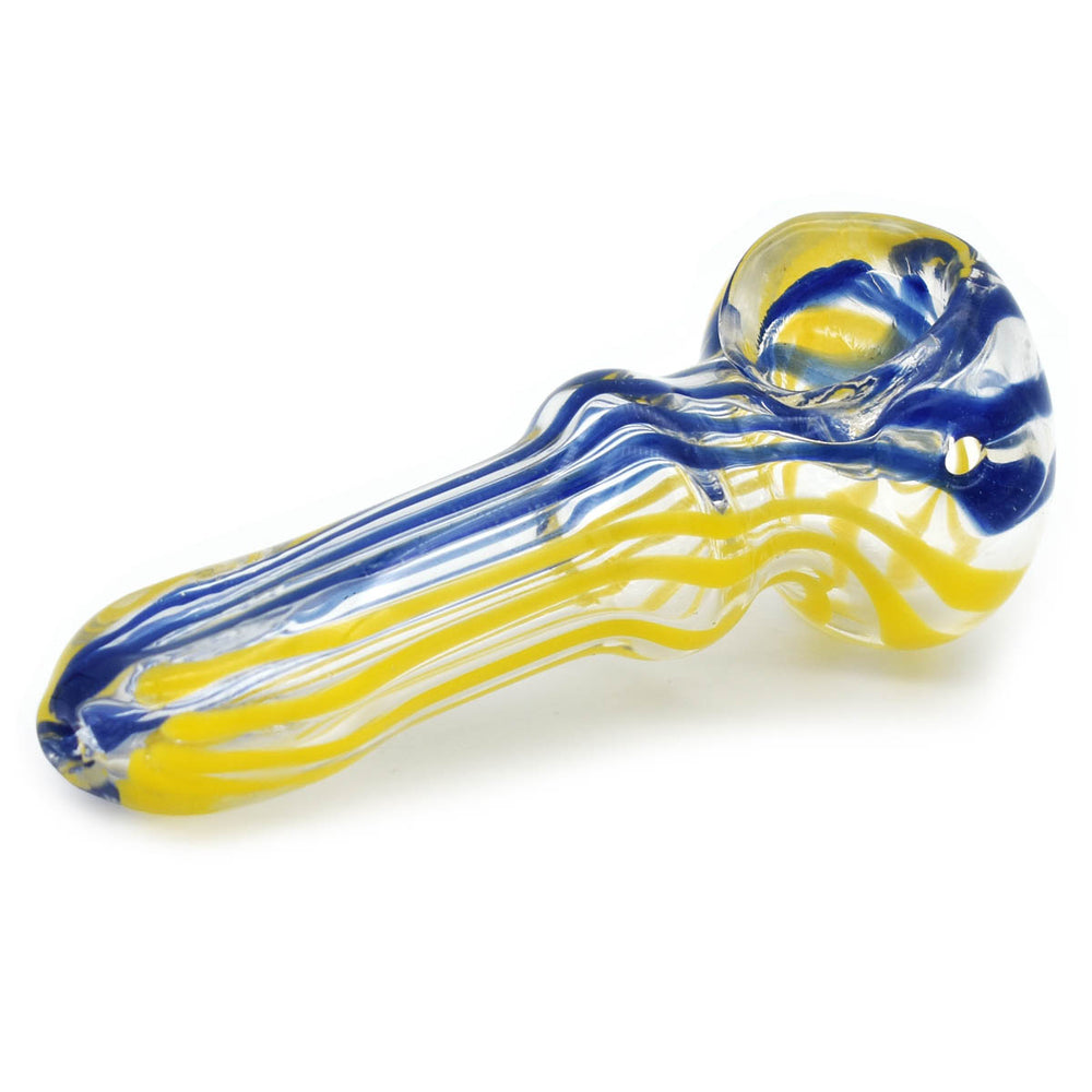 Small Glass Spoon Pipe - Electric Lines Glass Pipes Vapebatt