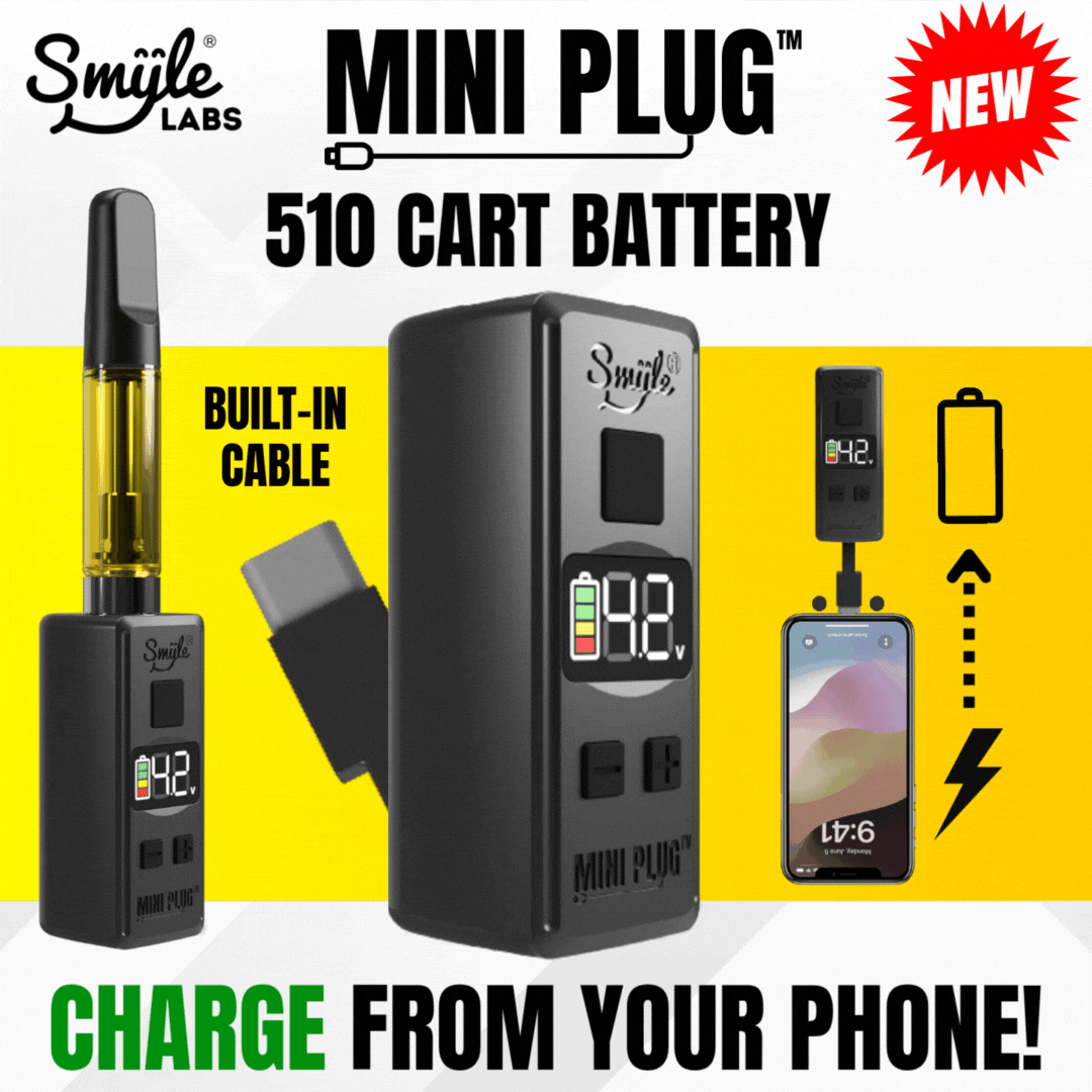 Smyle Labs Mini Plug 510 Thread Vape Cart Battery Vape Batt Smyle Labs Mini Plug 510 Thread Vape Cart Battery Vape Batt
