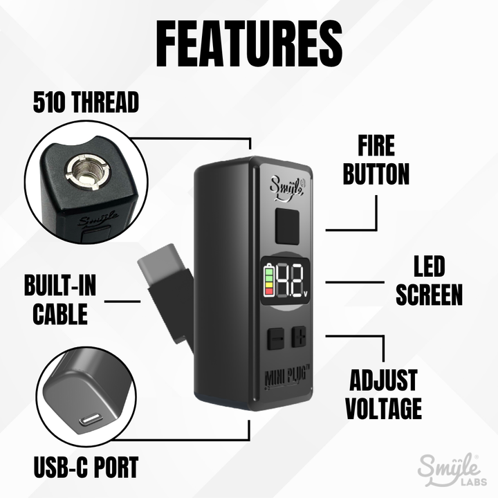 Smyle Labs Mini Plug 510 Thread Vape Cart Battery