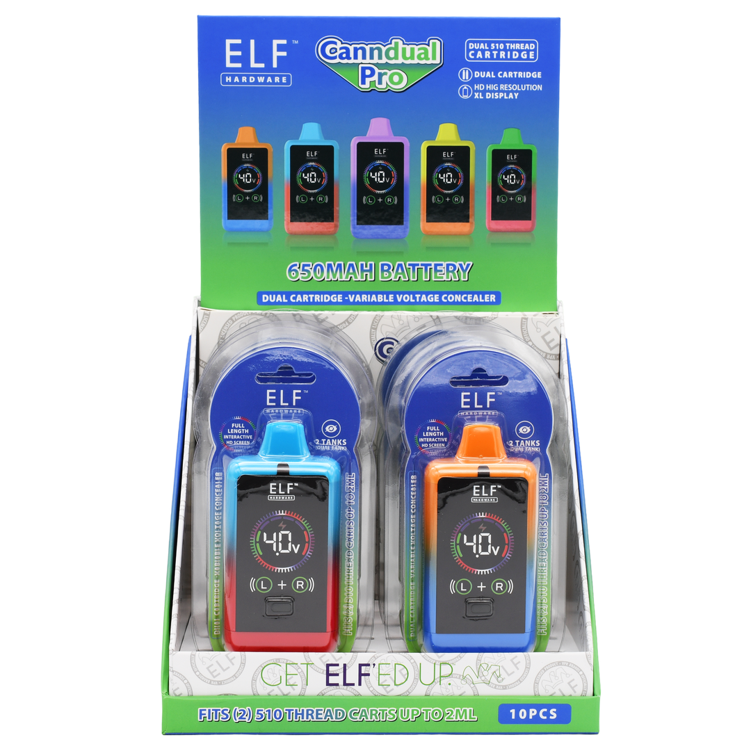 ELF Canndual Pro Discreet Dual 510 Thread Vape Cart Battery Vape Batt ELF Canndual Pro Discreet Dual 510 Thread Vape Cart Battery Vape Batt