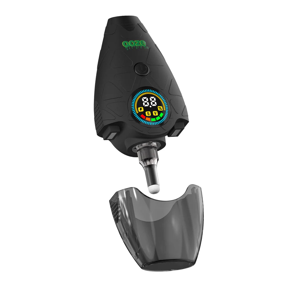 Expanded view of the Ooze Hover Dab Pen in Panther Black with the Nectar Collector Tip