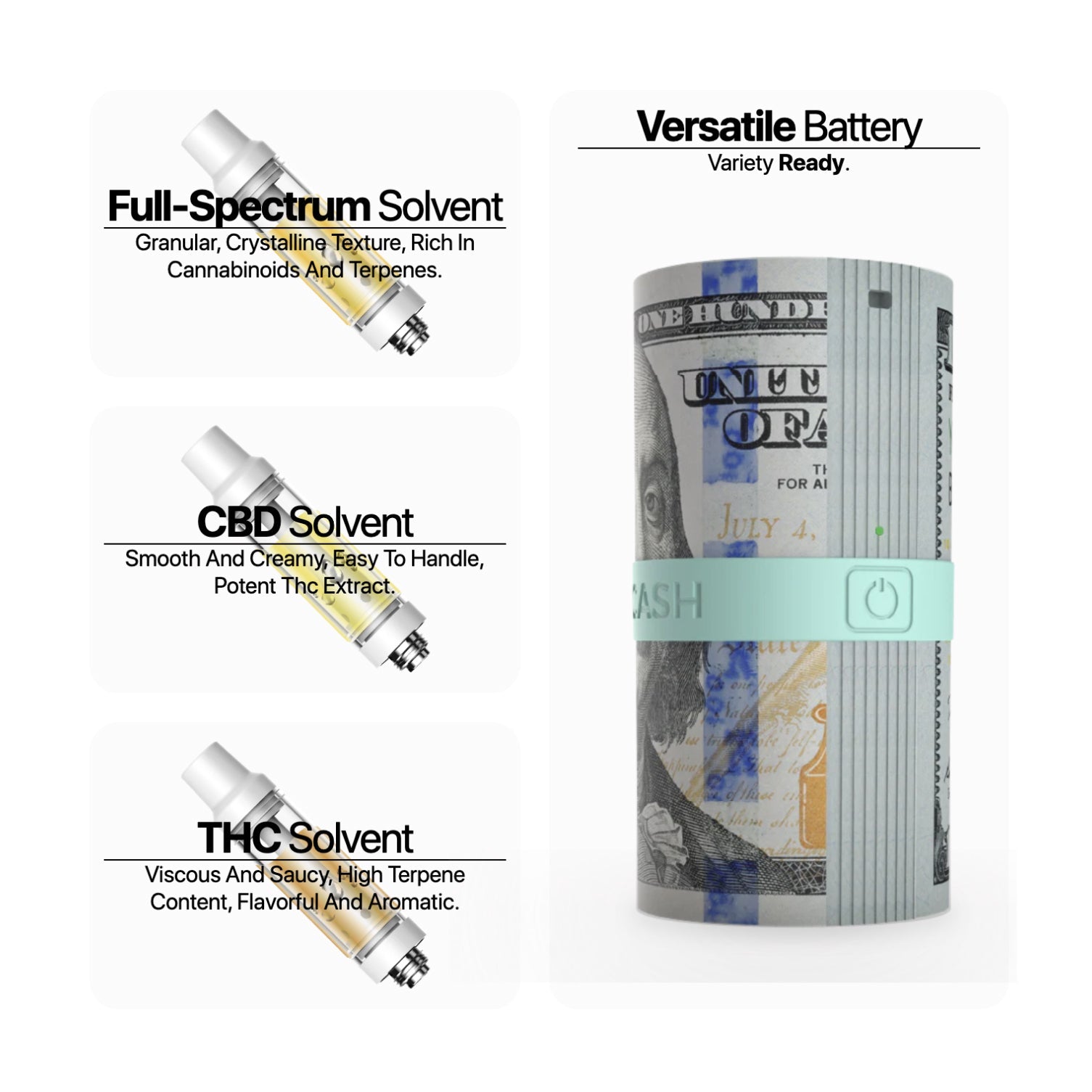 Yocan Black Cash 510 Thread Vape Cart Battery – Vape Batt