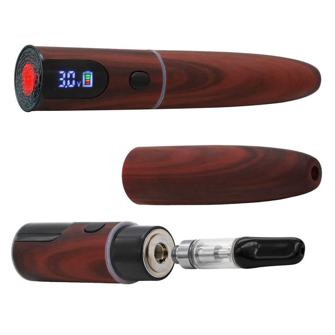 Ecigar Cartridge Battery - Mahogany open with cartridge and closed