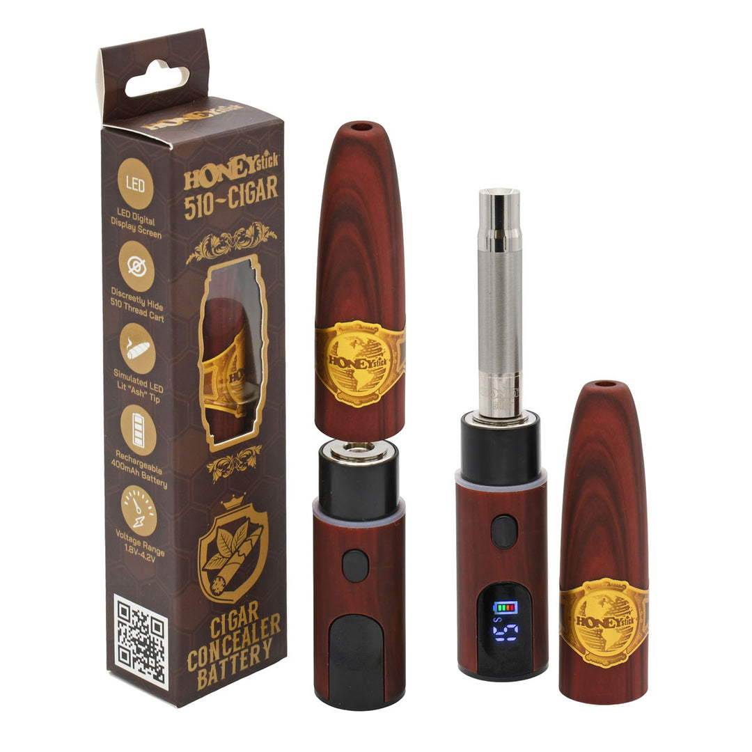Honeylicks 510-Cigar vape pen with packaging on a white background