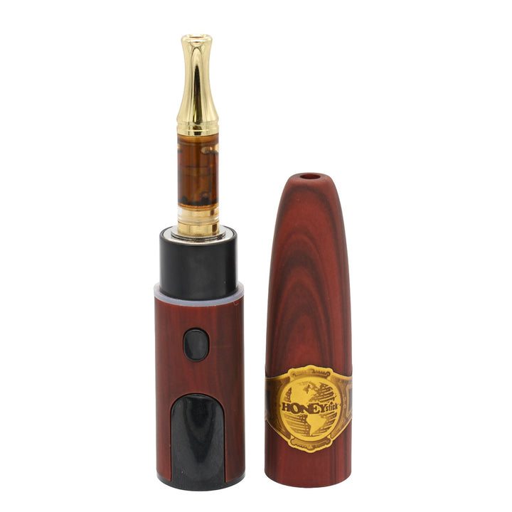 Cigar 510 battery with gold vape cartridge on a white background