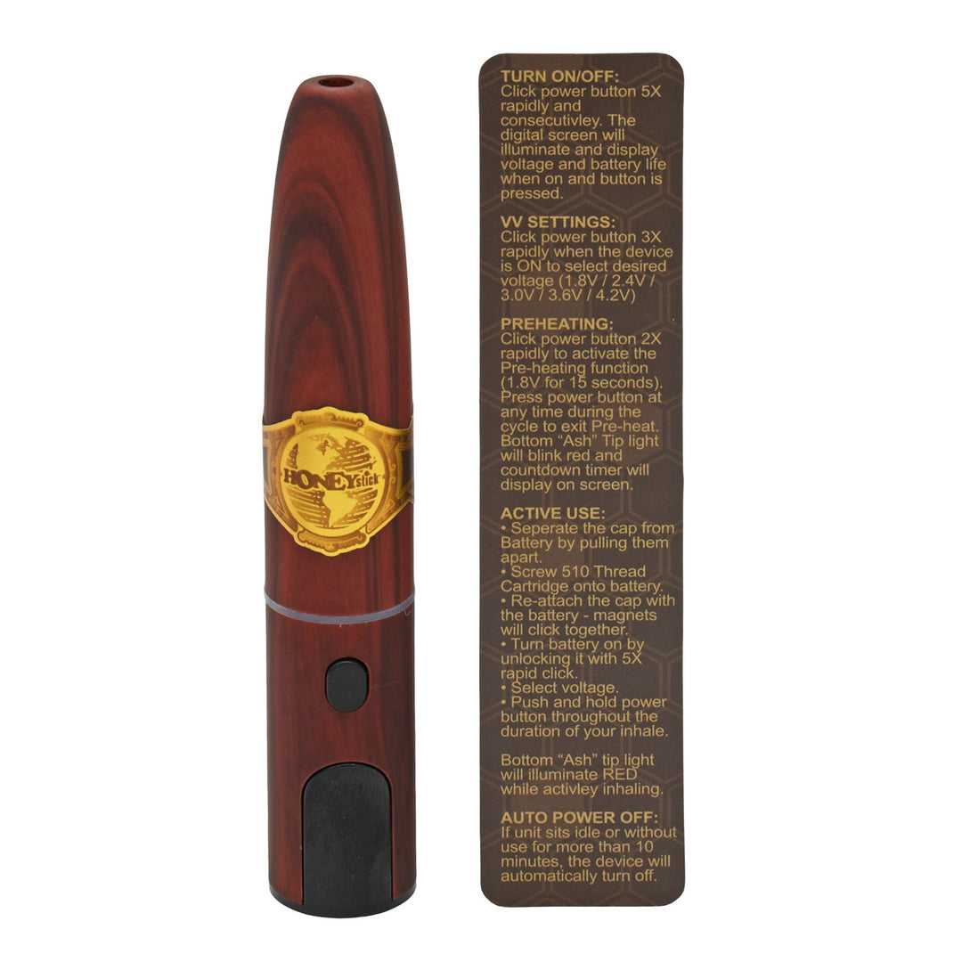 510 Cigar vape with brand logo and user instructions on a white background