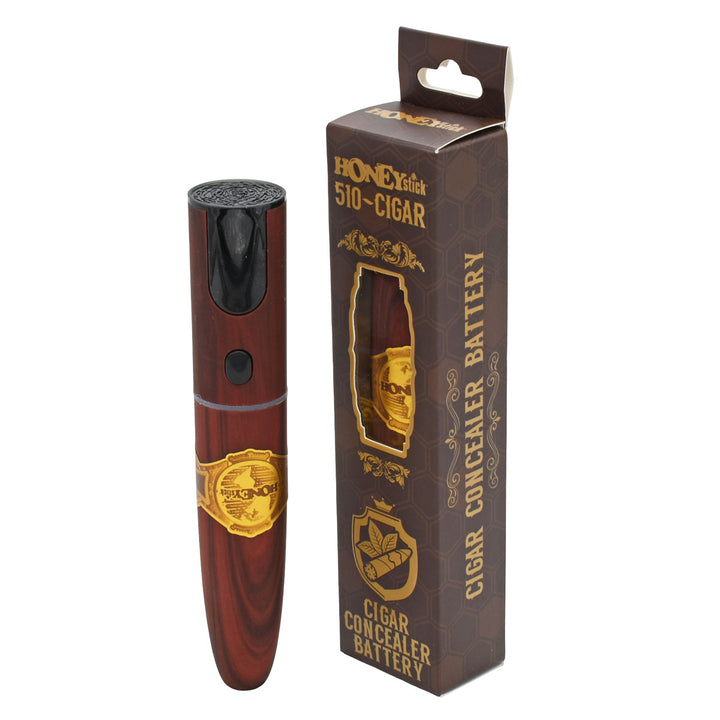Cigar cartridge concealer battery with packaging on a white background