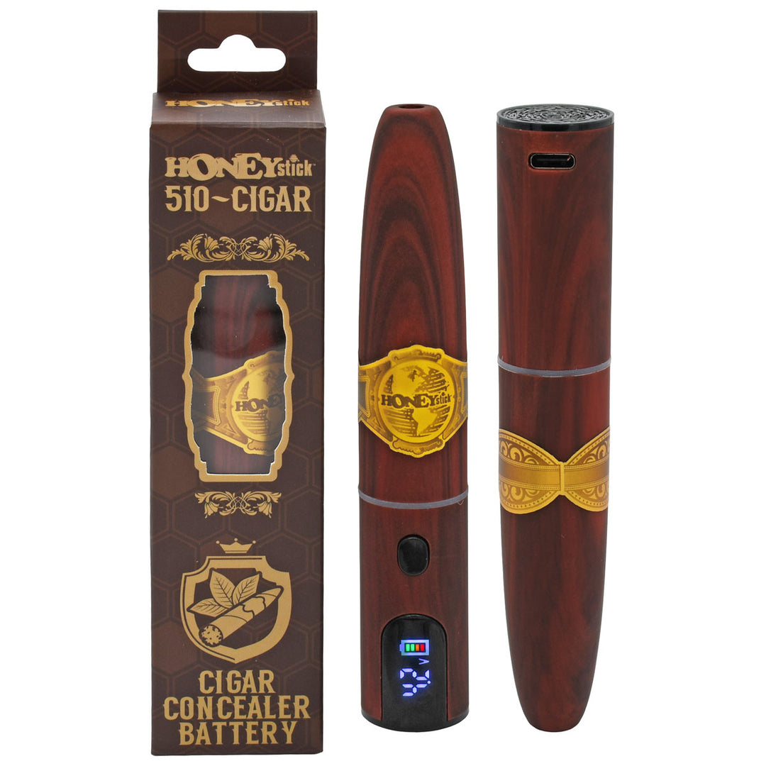 Honeystick 510 Cigar cart battery with packaging on a white background