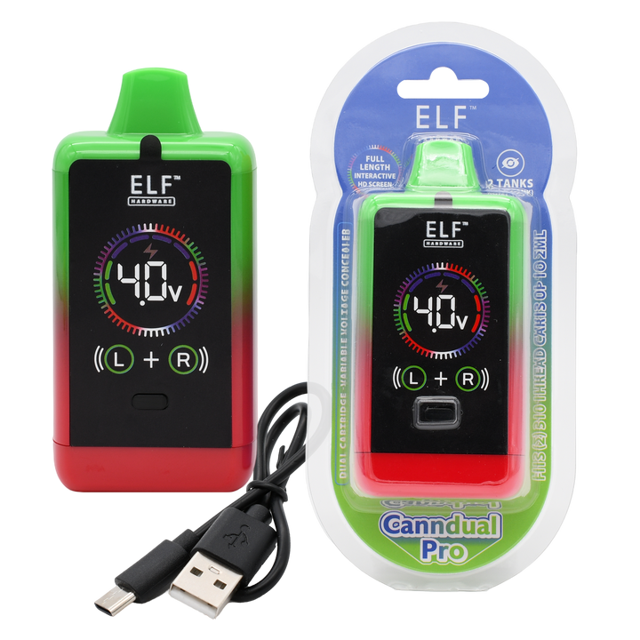 ELF Canndual Pro Discreet Dual 510 Thread Vape Cart Battery