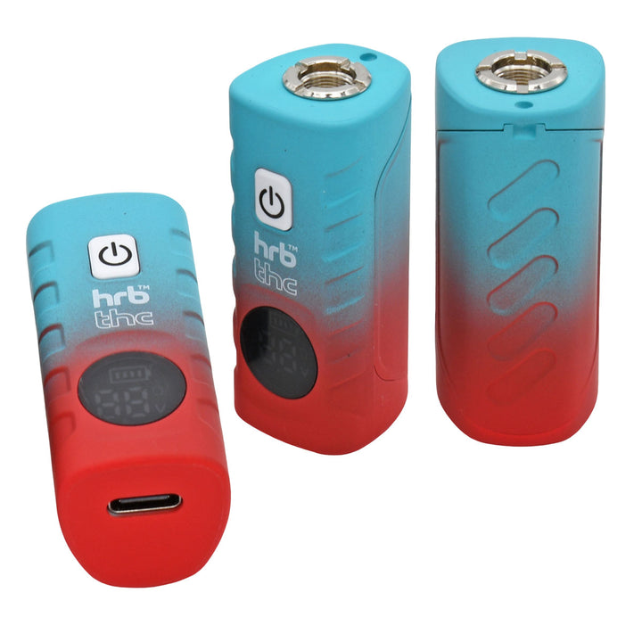 Thc Deltaic 510 Battery with gradient blue to red with 'hrb' branding on a white background