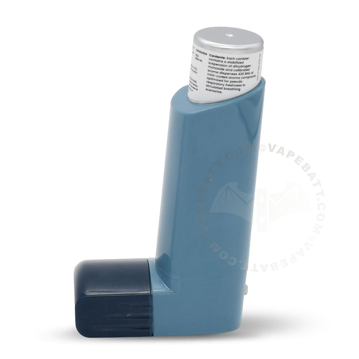 A blue Smyle Labs Inhaler cart battery device with a white top cap, shown on a white background
