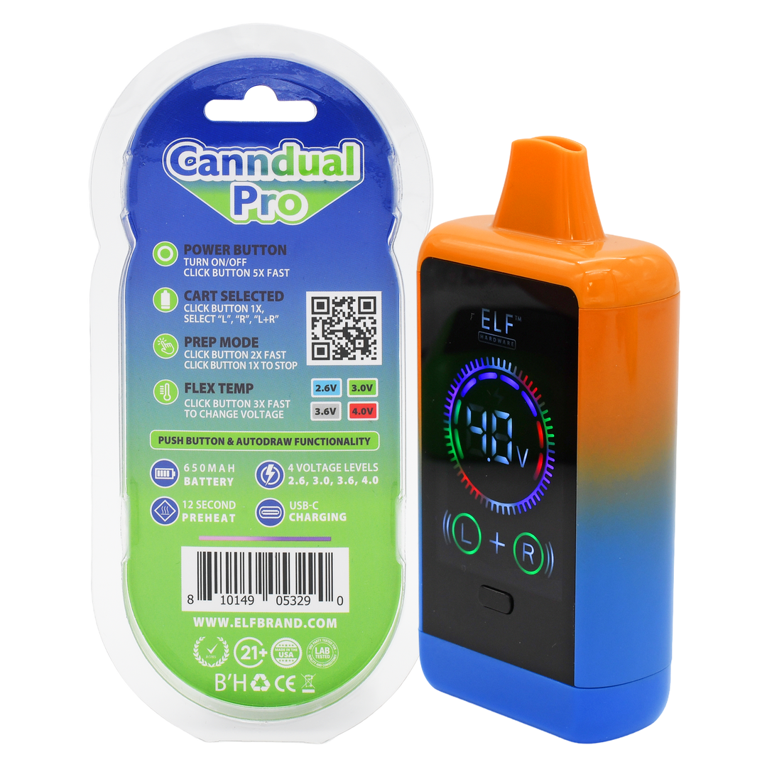 ELF Canndual Pro Discreet Dual 510 Thread Vape Cart Battery