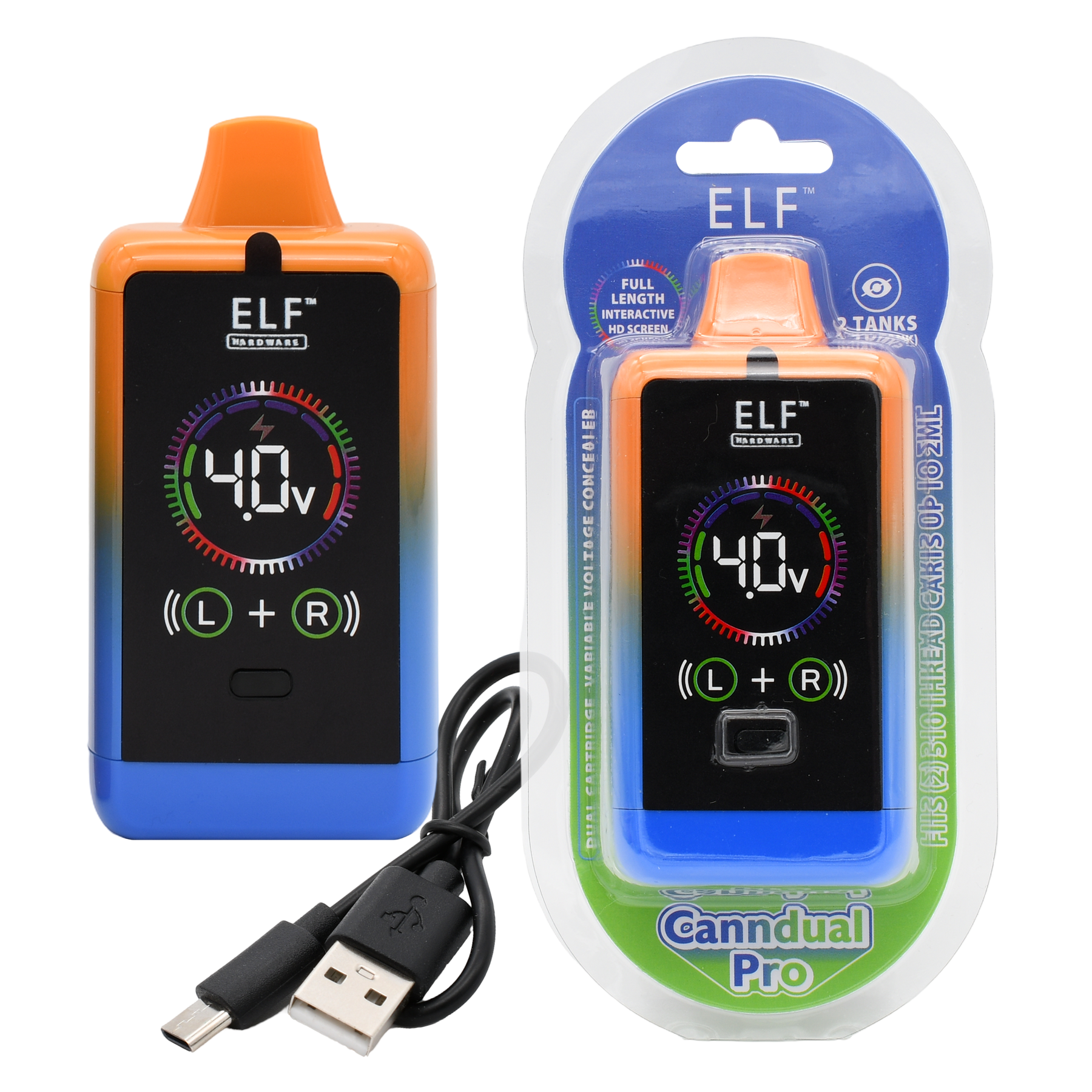 ELF Canndual Pro Discreet Dual 510 Thread Vape Cart Battery Vape Batt ELF Canndual Pro Discreet Dual 510 Thread Vape Cart Battery Vape Batt
