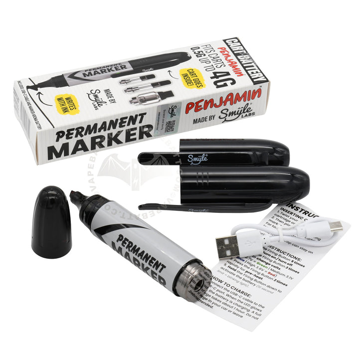 Silver Smyle Labs Permanent Marker Penjamin Cart Pen, shown packaging and contains