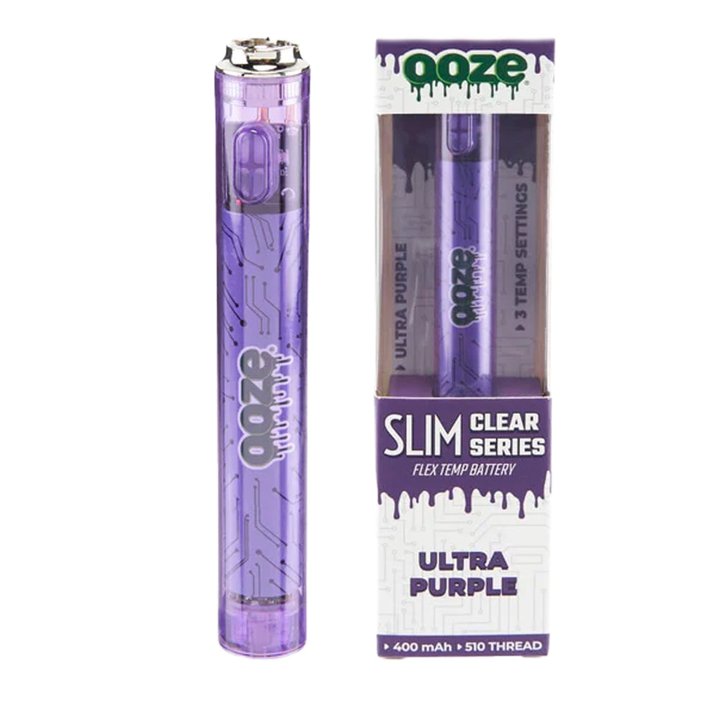 Ooze Slim Clear Series 510 Thread Vape Cart Pen Battery