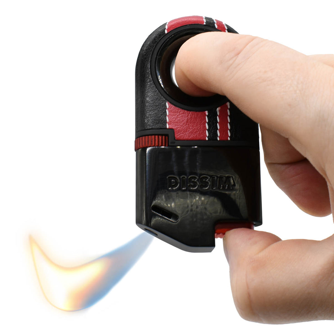Dissim Turismo-Luxe Limited Edition Racing Series Soft Flame Pipe Lighter Lighters Dissim Black / Red Race Stripes  