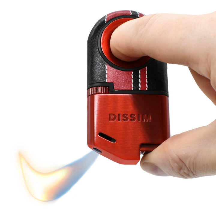Dissim Turismo-Luxe Limited Edition Racing Series Soft Flame Pipe Lighter Lighters Dissim Red / Red Race Stripes  