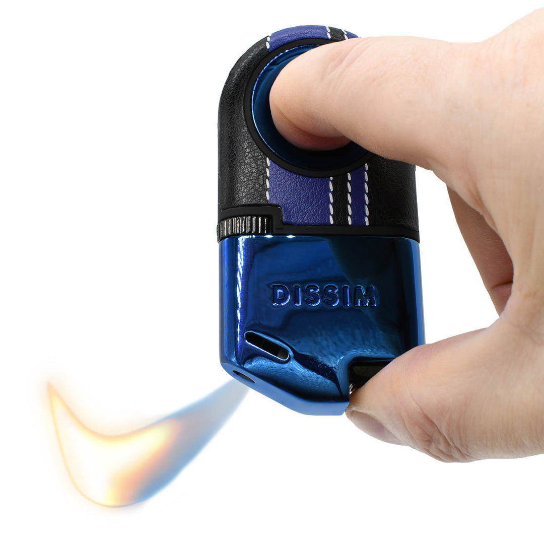 Dissim Turismo-Luxe Limited Edition Racing Series Soft Flame Pipe Lighter Lighters Dissim Blue / Blue Race Stripes  