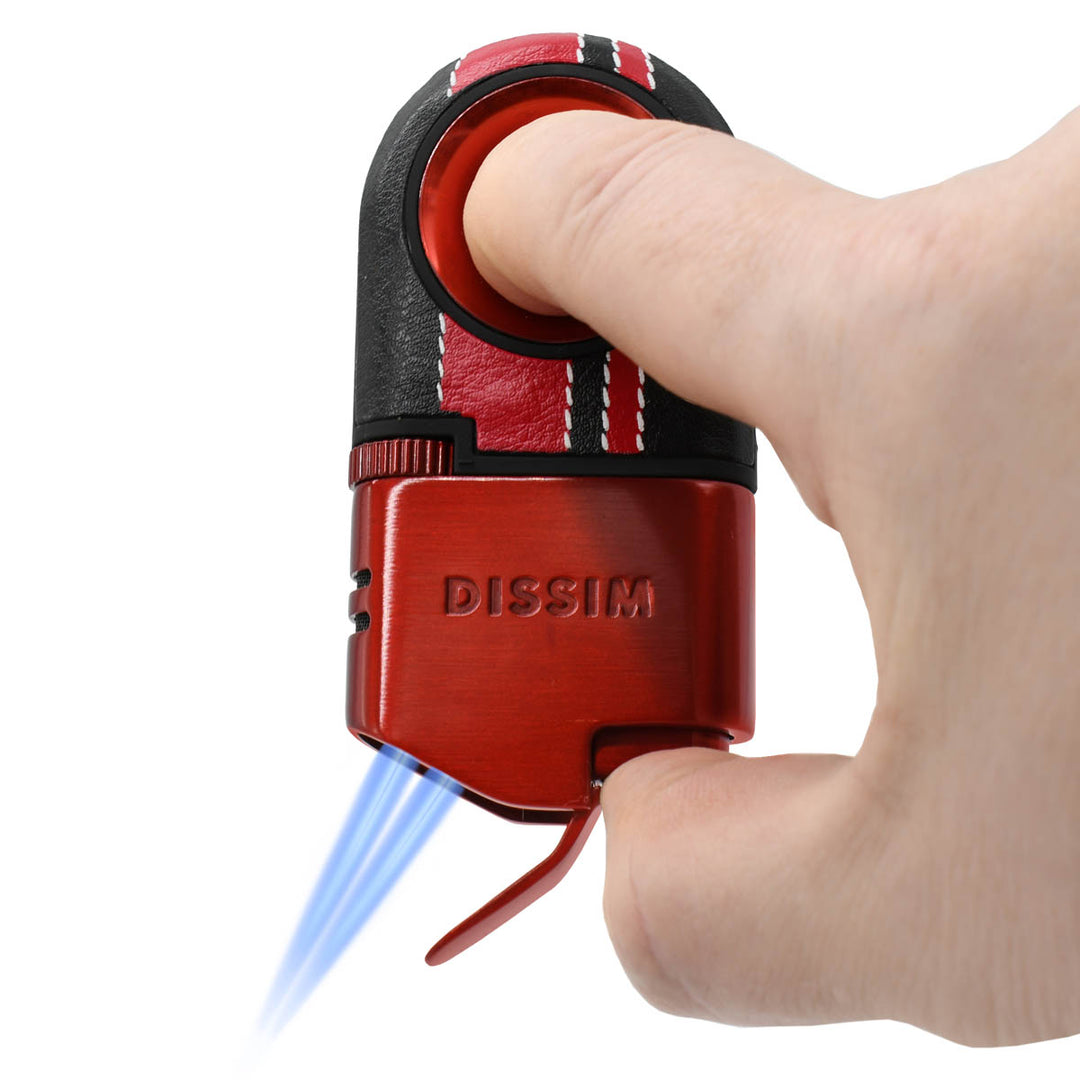Dissim Turismo-Luxe Limited Edition Racing Series Dual Torch Lighter Lighters Dissim Red / Red Race Stripes  