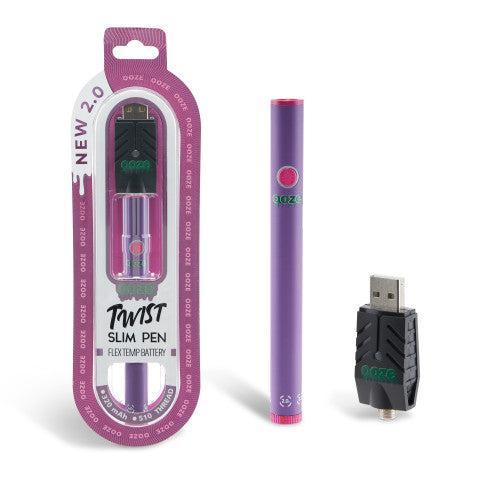 Ooze Twist 2.0 Slim Vape Cart Pen Battery 510 Thread Battery Ooze Ultra Purple  