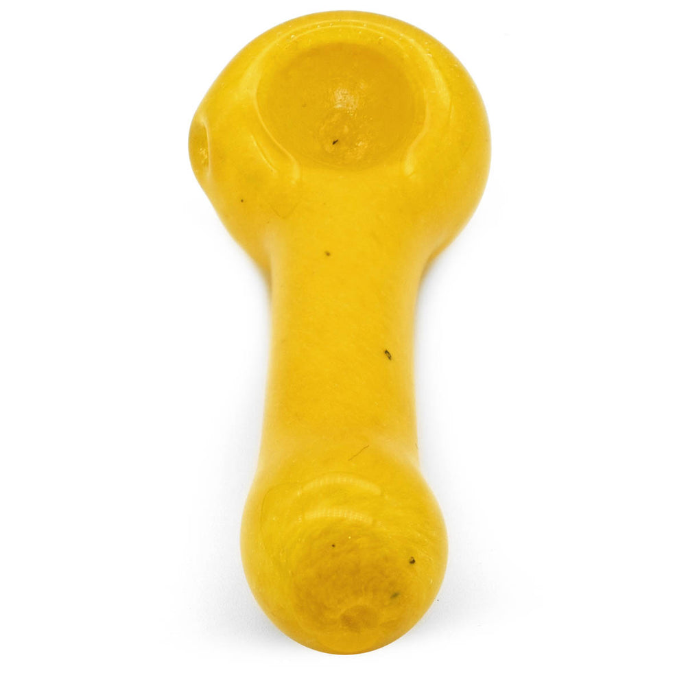 Glass Spoon Pipe - Solid Yellow Glass Pipes Vapebatt   