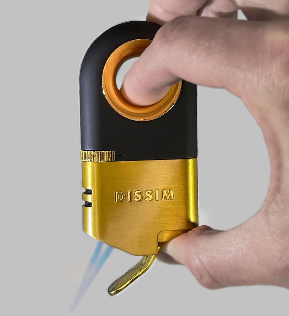 Dissim Dual Torch Dab Lighter with Inversion Technology Lighters Dissim Gold  