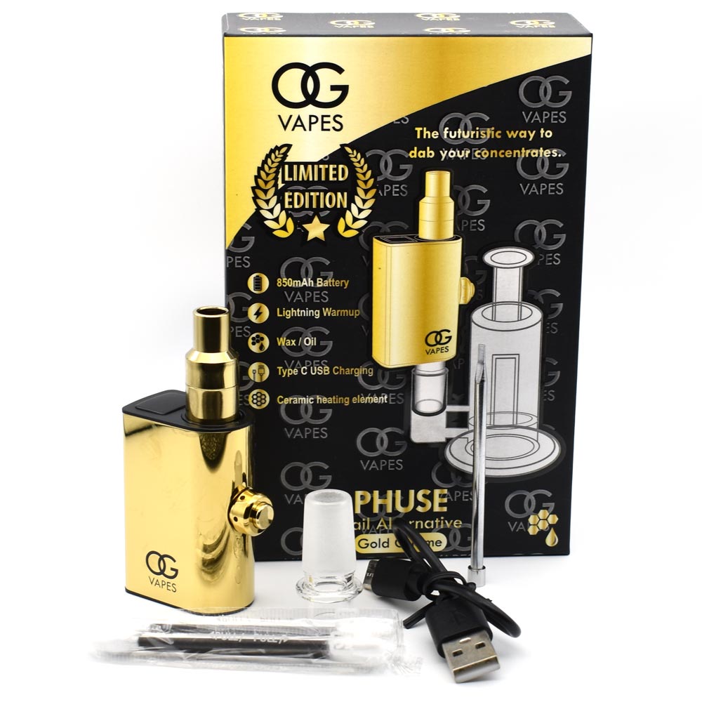 OG Vapes Phuse Nail Alternative Vape for Oil & Wax - Limited Edition Vape Mod OG Vapes Gold  