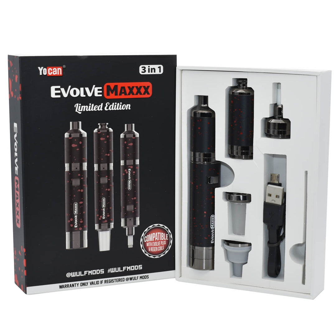 Yocan Evolve MAXXX 3-in-1 Concentrate Vaporizer / Nectar Collector Vape Pen Yocan Black & Red  