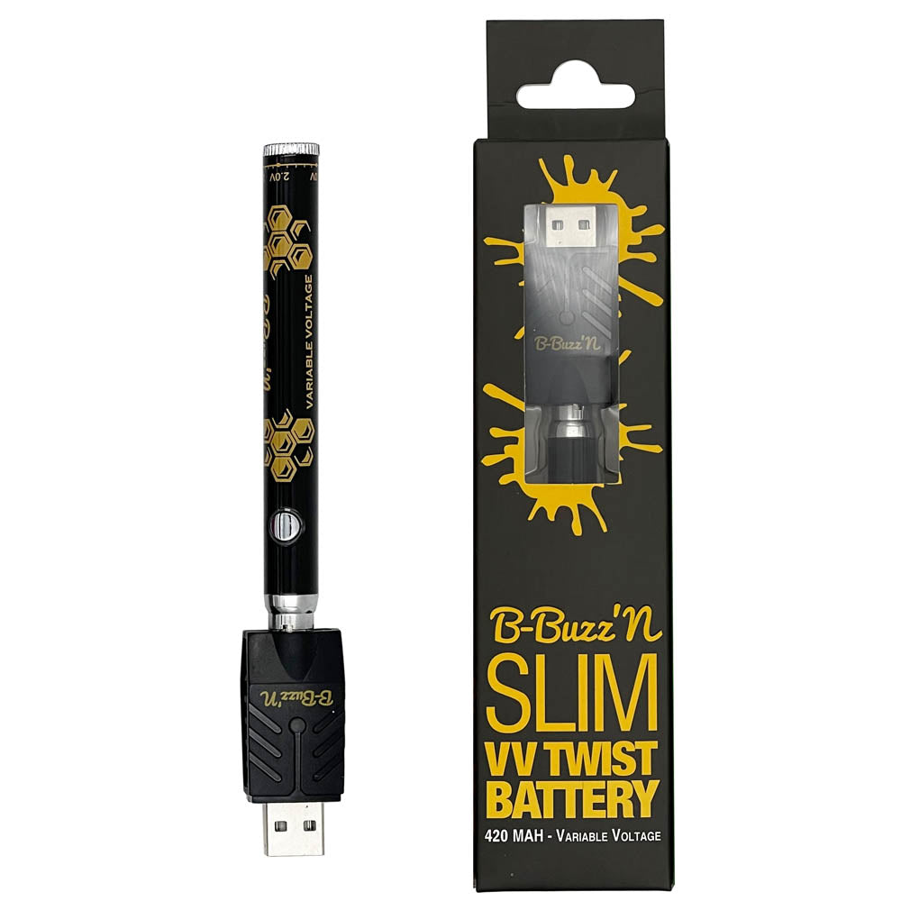 B-Buzz'n Slim VV Twist 510 Thread Vape Cart Pen Battery Vape Batt B-Buzz'n Slim VV Twist 510 Thread Vape Cart Pen Battery Vape Batt